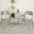 Gray Metal Folding Chair, PK2