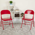 Red Metal Folding Chair, PK2
