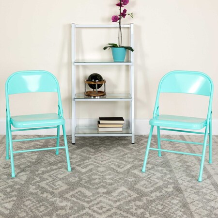 Tantalizing Teal Folding Chair, PK2