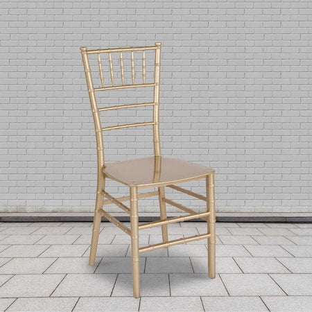HERCULES Series Gold Resin Stacking Chiavari Chair, PK2