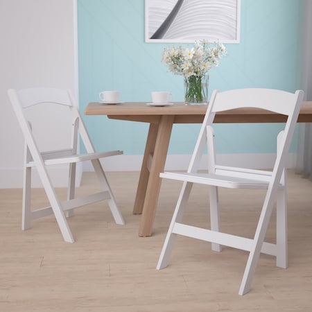 White Resin Folding Chair, PK2