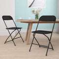 Hercules Series Plastic Folding Chair Black - 2 LB Weight Capacity Comfortable Event Chair-Lightweight Folding Chair, PK2