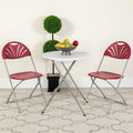 Burgundy Plastic Folding Chair, PK2
