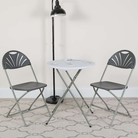 Charcoal Plastic Folding Chair, PK2