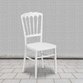 HERCULES Series White Resin Stacking Napoleon Chair, PK2