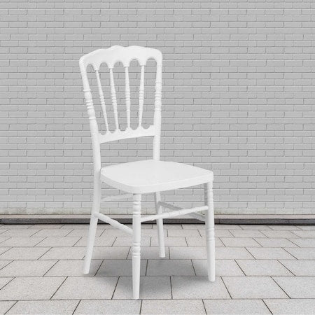 HERCULES Series White Resin Stacking Napoleon Chair, PK2