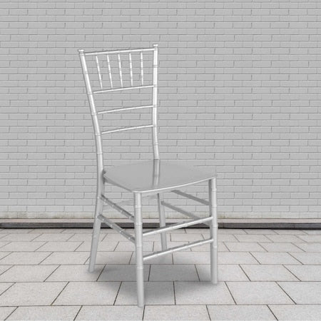 HERCULES Series Silver Resin Stacking Chiavari Chair, PK2