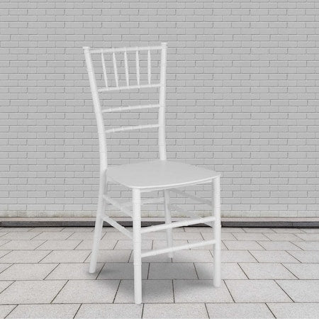 HERCULES Series White Resin Stacking Chiavari Chair, PK2