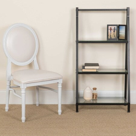 White Round Back Dining Chair, PK2