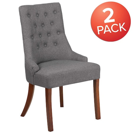 HERCULES Paddington Series Gray Fabric Tufted Chair, PK2