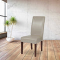Greenwich Series Beige Leather Parsons Chair, PK2