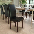 Greenwich Series Black Leather Parsons Chair, PK2