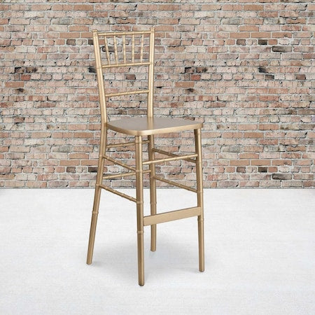 HERCULES Series Gold Wood Chiavari Barstool, PK2
