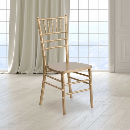HERCULES Series Gold Wood Chiavari Chair, PK2