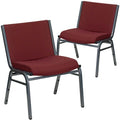 Burgundy Fabric Stack Chair, PK2