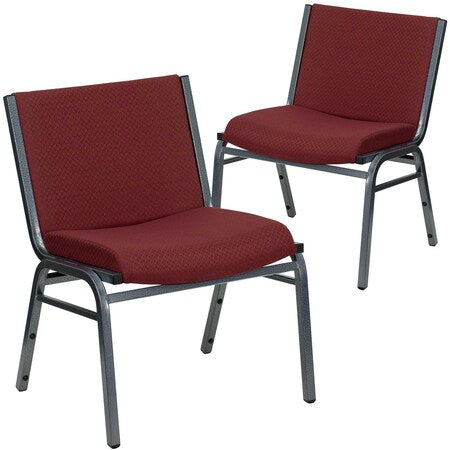 Burgundy Fabric Stack Chair, PK2