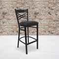 Black X Stool-Black Seat, PK2