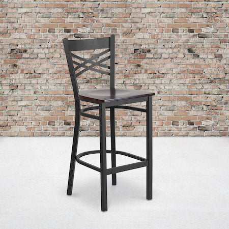 Black X Stool-Wal Seat, PK2