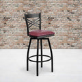 Black X Swivel Stool-Burg Seat, PK2