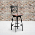 Black X Swivel Stool-Chy Seat, PK2