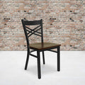 Black X Chair-Mah Seat, PK2