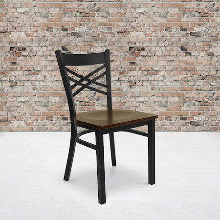 Black X Chair-Mah Seat, PK2