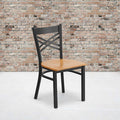 Black X Chair-Nat Seat, PK2