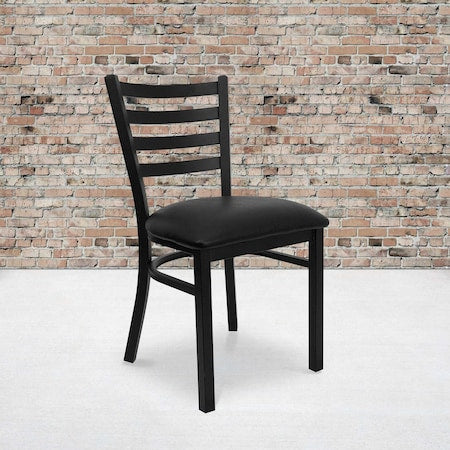 Black Ladder Chair-Black Seat, PK2