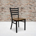 Black Ladder Chair-Cherry Seat, PK2