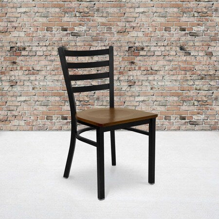 Black Ladder Chair-Cherry Seat, PK2