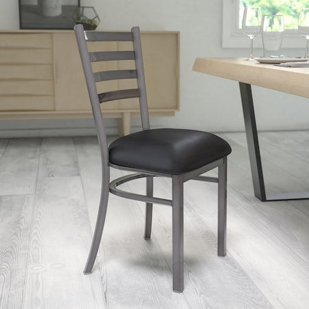 Clear Ladder Chair-Black Seat, PK2