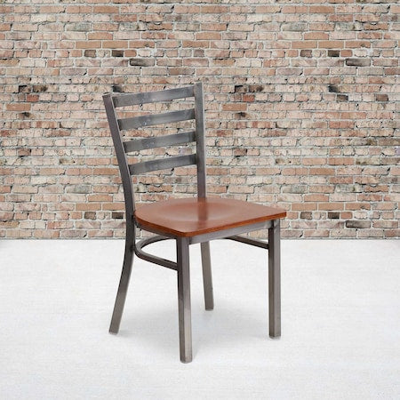 Clear Ladder Chair-Cherry Seat, PK2