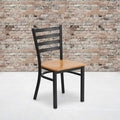 Black Ladder Chair-Nat Seat, PK2