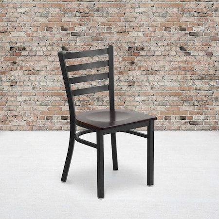 Black Ladder Chair-Wal Seat, PK2