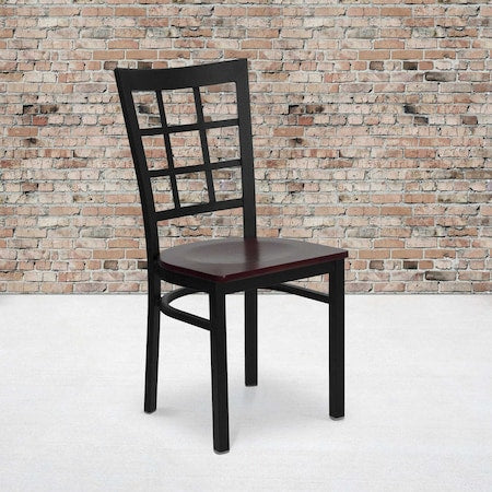 Black Window Chair-Mah Seat, PK2
