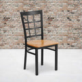 Black Window Chair-Nat Seat, PK2