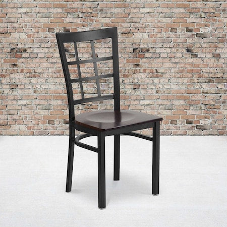 Black Window Chair-Wal Seat, PK2