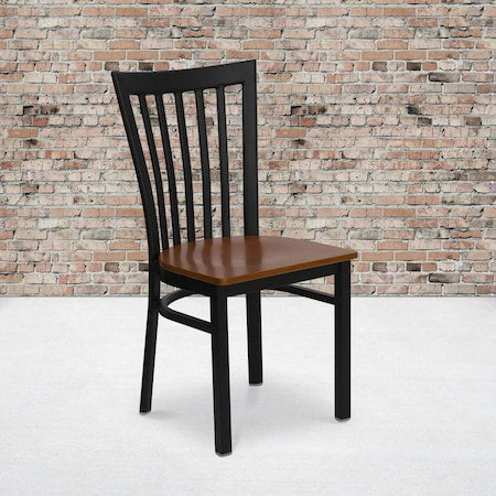 Black School Chair-Cherry Seat, PK2