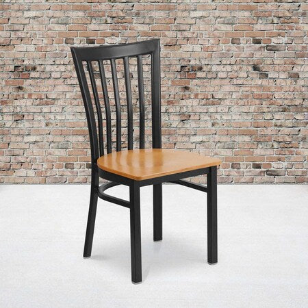 Black School Chair-Nat Seat, PK2