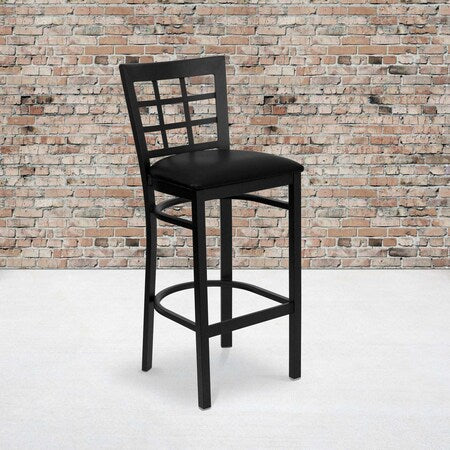 Black Window Stool-Black Seat, PK2