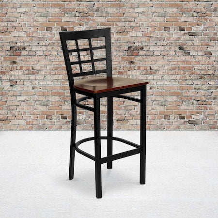 Black Window Stool-Mah Seat, PK2