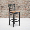 Black Window Stool-Nat Seat, PK2