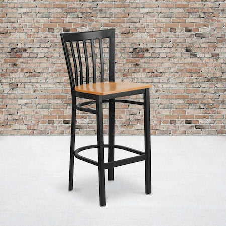 Black School Stool-Nat Seat, PK2