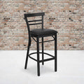 Black Ladder Stool-Black Seat, PK2