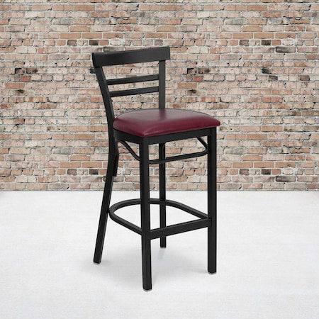 Black Ladder Stool-Burg Seat, PK2