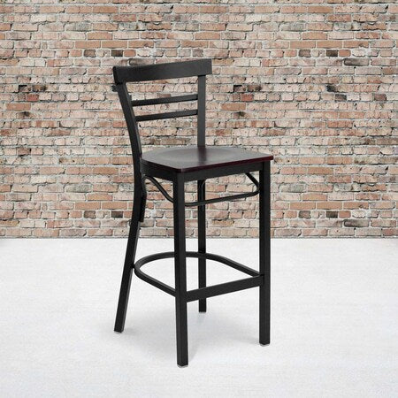 Black Ladder Stool-Mah Seat, PK2