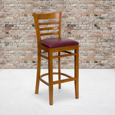 Cherry Wood Stool-Burg Vinyl, PK2