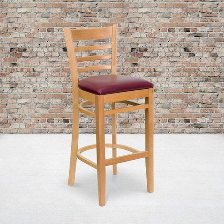 Natural Wood Stool-Burg Vinyl, PK2