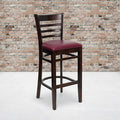 Walnut Wood Stool-Burg Vinyl, PK2