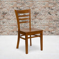 HERCULES Series Ladder Back Cherry Wood Restaurant Chair, PK2